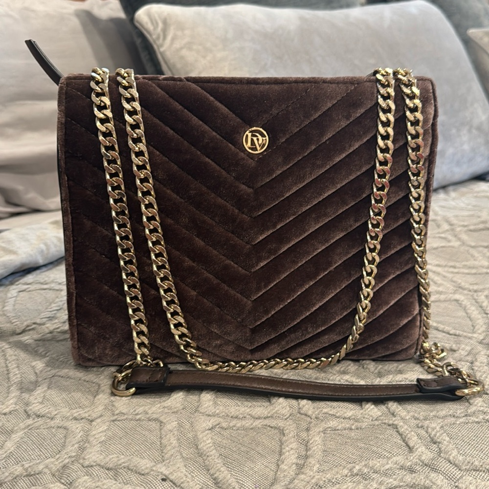 Velour shoulder bag